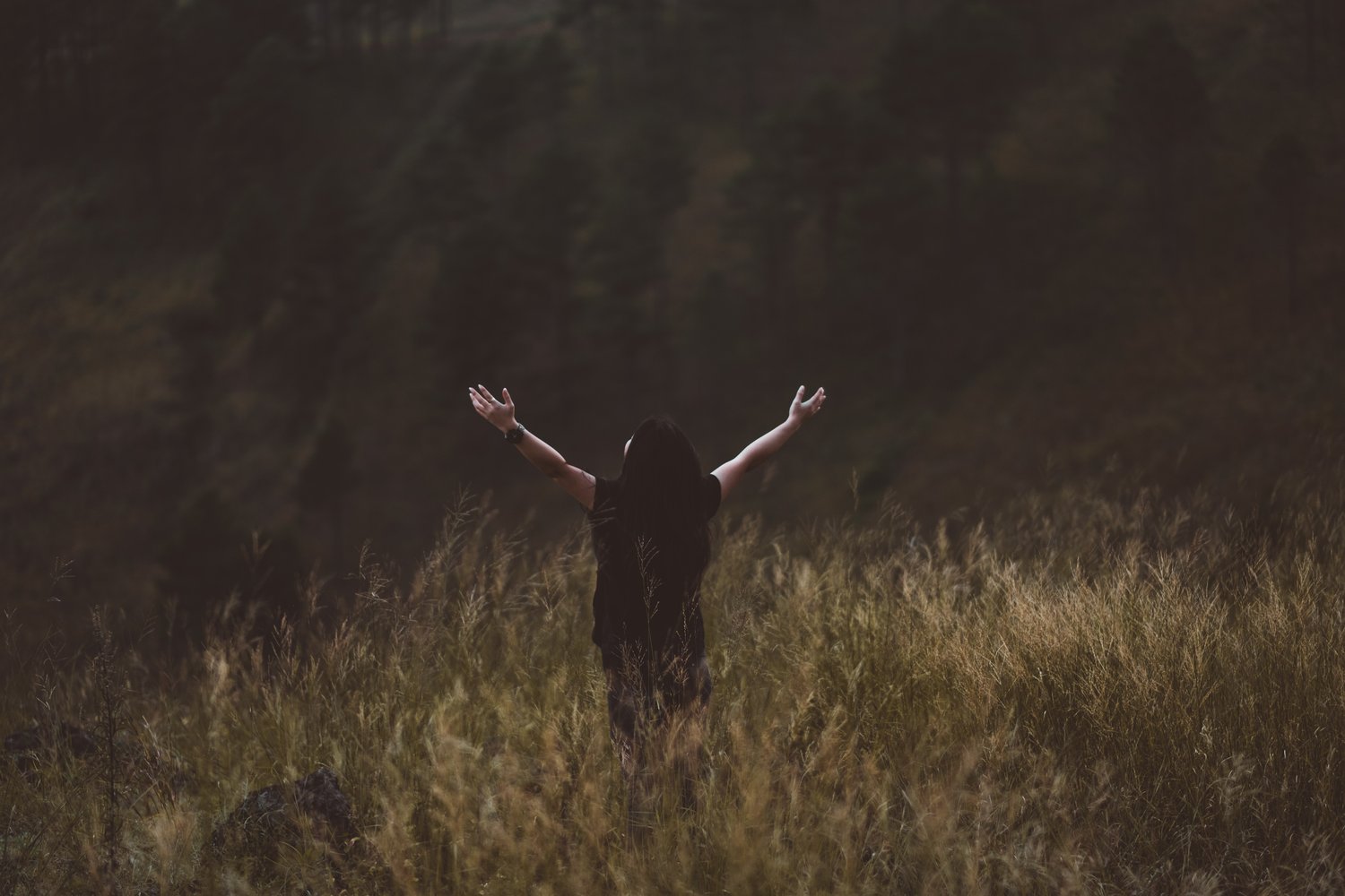 girl in field celebrating freedom