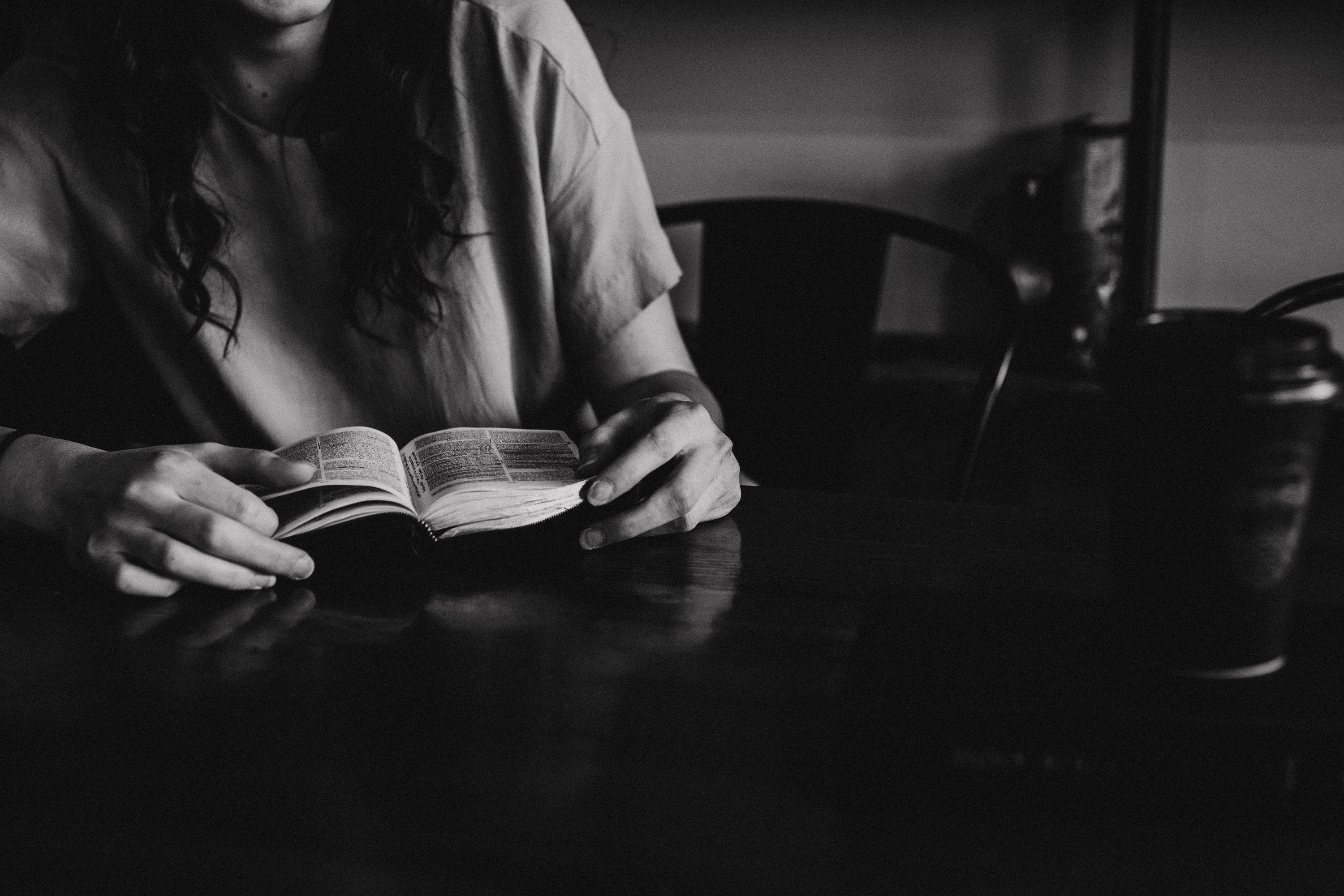 evening discipleship course girl studying bible
